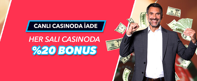 CANLI CASINODA %20'YE KADAR İADE